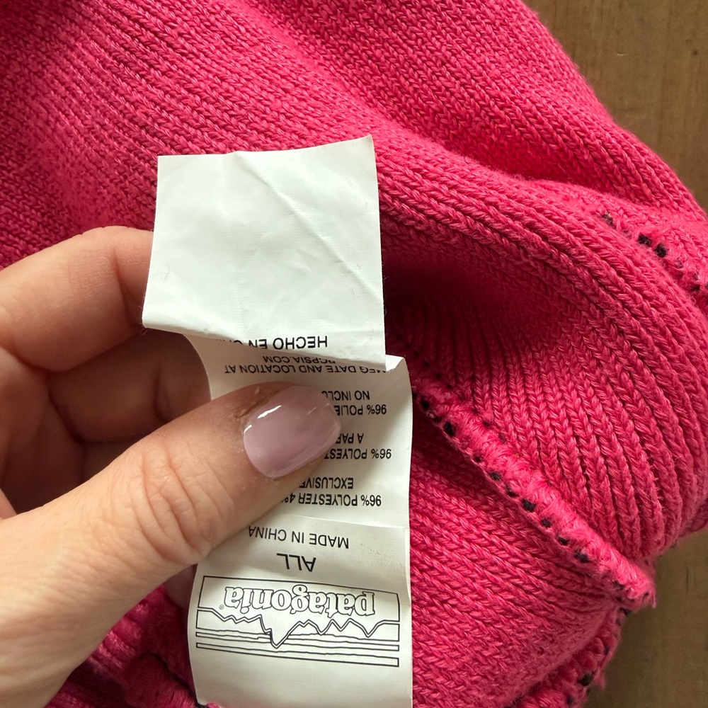 Patagonia men’s winter hat 90’ vibes pom pom pink unisex - Picture 5 of 5